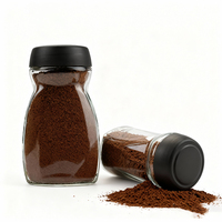Frasco de Vidrio Transparente para Café de 50g 100g 200g al por Mayor, Tapa de Plástico Negra, Envase Clásico Vacío para Café Instantáneo, para Galletas y Azúcar