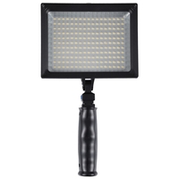 Lampe vidéo LED-187A 187 LED avec batterie NP-F770 7.4V 4400mAh, diffuseurs et filtre jaune pour caméscope, noire