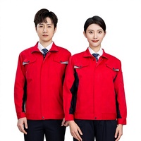 Combinaison de travail antistatique en polyester à manches longues pour hommes, pour station-service, épaisse et résistante à l'abrasion, uniforme de protection du travail printemps/automne