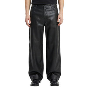 <span class=keywords><strong>Pantaloni</strong></span> Oversize da <span class=keywords><strong>Uomo</strong></span> con Logo Ricamato Personalizzato OEM, Gamba Dritta, Gamba Larga, <span class=keywords><strong>Pantaloni</strong></span> Baggy in Finta Pelle PU per <span class=keywords><strong>Uomo</strong></span> - Product Image 2