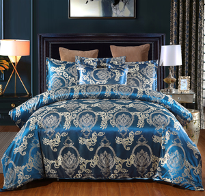 Hotel Bedding Set Luxury Satin Jacquard Raw Silk Duvet Bedding Set 