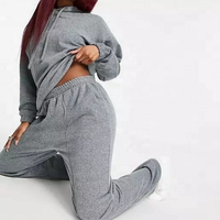 Ensemble de jogging 2 pièces pour femme, personnalisable, haute qualité, en molleton 100% coton, coupe ample, couleur unie, style streetwear oversize