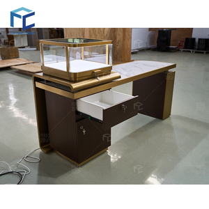Tùy chỉnh gỗ đồ trang sức cửa hàng quầy với lưu trữ ngăn kéo và có thể khóa Countertop Showcase tiếp nhận bàn cho cửa hàng bán lẻ - Product Image 3