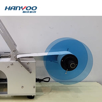 Machine d'étiquetage de bouteilles rondes semi-automatique électrique de bureau Hanyoo, petite et portable, avec fonction de positionnement