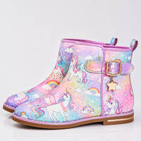 Bottes à lacets pour enfants personnalisées OEM ODM, couleur bonbon, imprimées, chaussures plates, chaussures de mode pour filles, vente en gros d'usine