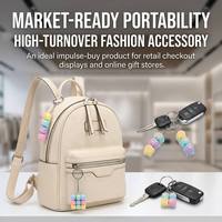 Wholesale Rubber Silicone 1-9 Keys Kawaii Cat Paw Mechanical Switch Keyboard Clicker Fidget Clicker Toy Keychain Portable ASMR