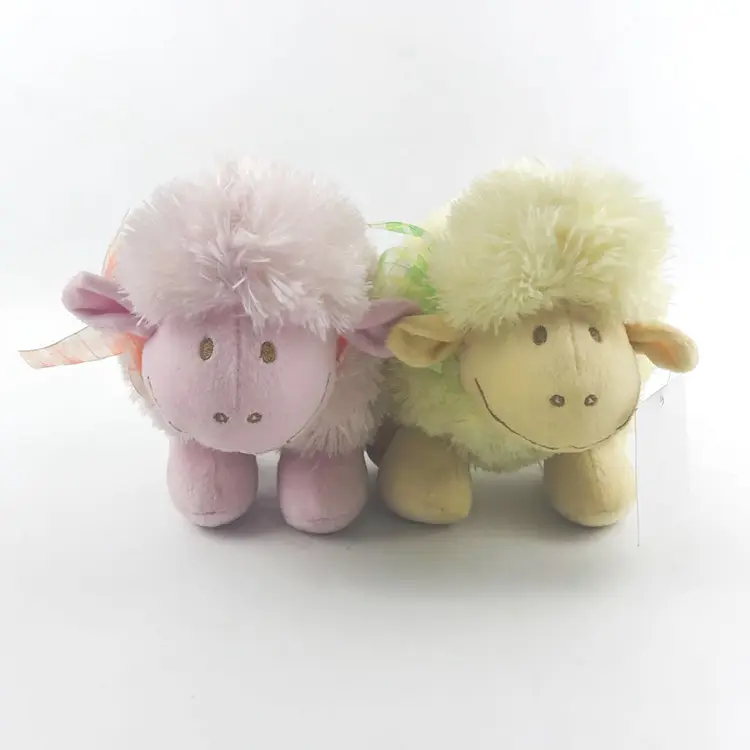 Menina do projeto barato dormindo presente macio bonito ovelhas brinquedos recheado pequeno rosa amarelo ovelhas Plush brinquedo