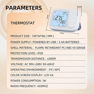 Termostato Inteligente WiFi con Control por Voz y Aplicación, para Caldera de Gas, Calefacción de Piso Eléctrica, Montaje en Pared, RF 433MHZ, Transmisión de 300m - Product Image 3