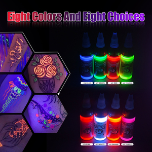 <span class=keywords><strong>Tinta</strong></span> <span class=keywords><strong>fluorescente</strong></span> UV de 15ml: la <span class=keywords><strong>tinta</strong></span> de alta calidad para artistas de tatuajes corporales, personalizable <span class=keywords><strong>con</strong></span> etiquetas que brillan bajo la luz UV. - Product Image 2
