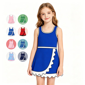 Custom Princess Solid Color Athletic Wear Cute Scallop Edge Girls Dress Shorts Liner Play Tennis Yoga Casual A-Line Sister Dress - Product Image 1