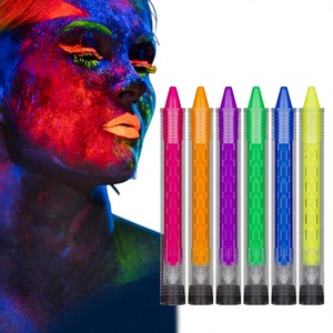 Pintura Facial Fluorescente UV Hipoalergénica y No Tóxica <span class=keywords><strong>para</strong></span> Niños, Kit <span class=keywords><strong>de</strong></span> Maquillaje <span class=keywords><strong>de</strong></span> 6 Colores <span class=keywords><strong>para</strong></span> <span class=keywords><strong>Halloween</strong></span>, Festivales, Fiestas y Cosplay - Product Image 1