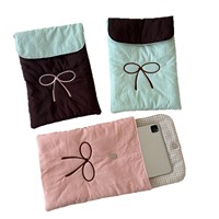Housse d'ordinateur portable en nylon minimaliste INS avec nœud papillon, pour le bureau, portable, grande capacité, polyvalente, protection contre les chutes