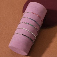Gelang Baja Anti Karat Berlapis Emas 18K dengan Zirkon Warna-warni untuk Hadiah
