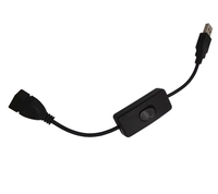 Cable de Carga Rápida USB 2.0 Macho a Hembra con Interruptor de Encendido/Apagado para Ventilador USB
