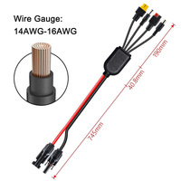 Câble d'extension personnalisé multi-connecteurs MC vers Xmass TX60 DC5521 DC7909, 18-12AWG, pour la charge de batteries d'alimentation extérieures