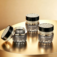 Pot en verre pour crème visage 50g, contenant vide pour soins de la peau avec couvercle, vente en gros