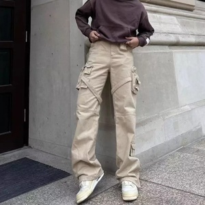 Pantalon cargo ample 100 % coton multi-poches, style streetwear décontracté, type salopette et jogger - Product Image 6