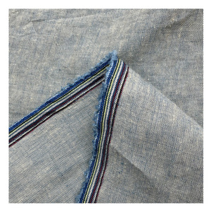 Tissu teint en fil de lin pur à haute densité <span class=keywords><strong>Vintage</strong></span> lin lavé de qualité supérieure pour les robes de chemise de printemps et d'été Techniques tissées - Product Image 5