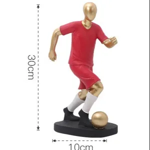 لعبة تمثال صغير, لعبة تمثال صغير من البولي كربونات موديل 2022 بدون وجه لرياضي ولعبة كرة القدم ، لعبة ديكور منضدية منزلية