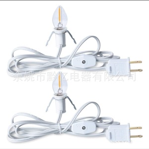 E12 Bulb Holder <b>With</b> 303 Gear <b>Switch</b> Us <b>Plug</b> Candle Light Lamp Holder Indoor Use Plastic Screw Type - Product Image 3