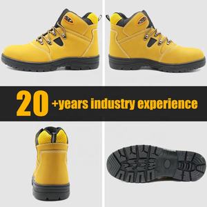 Chaussures de sécurité pour hommes en cuir nubuck <span class=keywords><strong>jaune</strong></span> résistant aux acides, semelle en caoutchouc antidérapante, embout en acier, anti-perforation, pour l'industrie pétrolière - Product Image 2