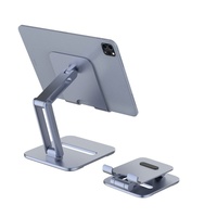 Support de bureau universel pliable pour deux téléphones/tablettes, portable, en alliage de zinc, pour diffusion en direct