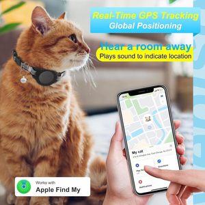 Traceur GPS Vebiso pour chats, mini localisateur intelligent pour animaux de compagnie avec contrôle par application, collier en nylon noir inclus, clochette, compatible iOS - Product Image 3