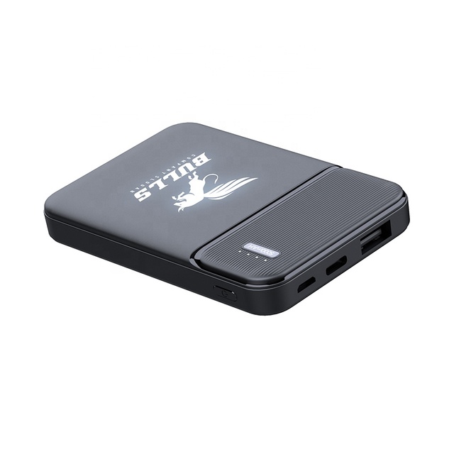 Mini Portable Powerbanks 5000mah Power Bank Mobile Charger Customized Led Light Logo Mini Portable Charger Usb-c Power Bank