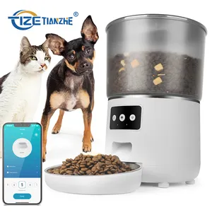 TIZE 4L WIFI APP猫食品分配器带不锈钢碗的自动宠物狗猫喂食器