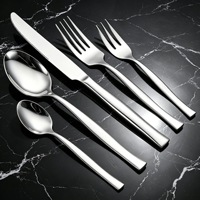 Ensemble de couverts en acier inoxydable poli miroir pour la maison, l'hôtel, le restaurant, cuillère à dessert, fourchette, couteau, vaisselle, cadeau