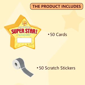 Tarjetas con Forma de Estrella, Premios para el Aula, Tarjetas Rasca y Gana Personalizadas para Niños, Haz Tu Propia Tarjeta Rasca y Gana - Product Image 4