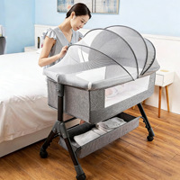 Faltbares Tragbares Babybett Schaukelwiege 3-in-1 Multifunktionale Stabile Struktur Sicheres Babybett für Neugeborene Schlafzimmer-Nutzung