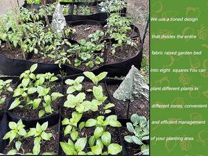 Faltbarer und Wiederverwendbarer Pflanzsack aus Atmungsaktiver Pflanzenfaser mit 8 Fächern, 484 Liter (128 Gallonen), 183x91x30 cm (6x3x1 Fuß), Gartenbehälter für den Innen- und Außenbereich - Product Image 6