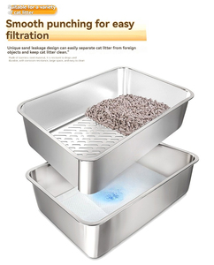 Venda Por Atacado Hot Selling Custom OEM ODM Fácil de Limpar de Grande porte gato <span class=keywords><strong>Toilet</strong></span> Aço Inoxidável gato Litter Box Tray - Product Image 2