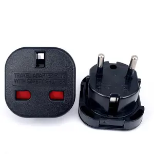 9625 Kinderen Bescherming Uk 3 Pin Naar Europese 2 Pin Adapter Plug Universal Eu 4.0 Mm Ronde 2 Pins power Plug