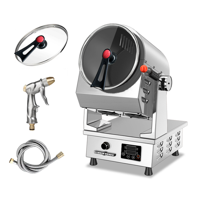 In-smart Commercial Restaurant Induction Electric 220V Stainless Steel 5000W 1.5-9.3L 1 Burner Easy Cleaning Automatic Stir Fry