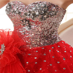 <span class=keywords><strong>Robe</strong></span> de <span class=keywords><strong>bal</strong></span> de mariage rouge, à fleurs 3D, sans bretelles, robes de <span class=keywords><strong>bal</strong></span> de mascarade, 2020 - Product Image 3