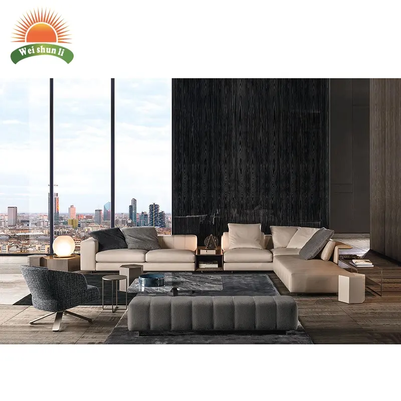 Set Sofa lapisan kain Modern nyaman desain mewah furnitur ruang tamu