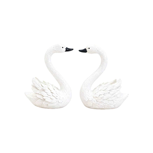 Figurines <span class=keywords><strong>de</strong></span> cygnes romantiques - Artisanat en polyrésine personnalisé, design élégant avec cou courbé, idéal comme <span class=keywords><strong>centre</strong></span> <span class=keywords><strong>de</strong></span> <span class=keywords><strong>table</strong></span> et cadeau pour les occasions spéciales - Product Image 3
