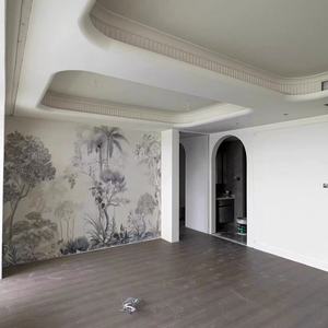 Ánh sáng lụa sang trọng hình nền trong pháp đen trắng rừng nhiệt đới in không thấm nước cho khách sạn nhà hàng Homestay - Product Image 4