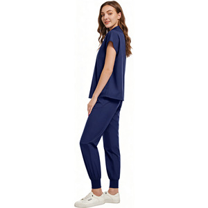 Daoyi Women's Scrub Set Navy Blue Polyester Uniforms For Hospital Workwear - Product Image 1
