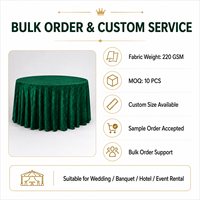 Nappe Ronde en Velours Écrasé Vert Émeraude 120 Pouces 220 GSM, Taille Personnalisée, Vente en Gros pour Location d'Événements