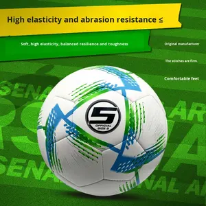 Ballon de football en cuir souple cousu à la machine en gros Haute élasticité Résistant à l'usure Durable Écologique Entraînement professionnel - Product Image 1