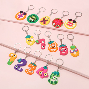 2025 Multiply and Divide PVC Key Chain Vegetable and Fruit Key Chain Metal Children Pendant Key Ring Squish Keychain - Product Image 2