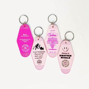 พวงกุญแจโรงแรมแบบเรโทรพร้อมโลโก้ตามสั่งจากซัพพลายเออร์ พวงกุญแจโมเต็ลพร้อมห่วงคล้องกุญแจ พวงกุญแจหมายเลขห้องพัก - Product Image 2