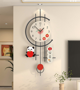 Horloge murale mignonne en forme de panda avec <span class=keywords><strong>pendule</strong></span>, <span class=keywords><strong>design</strong></span> créatif de fruits, horloge murale décorative pour salon, <span class=keywords><strong>cuisine</strong></span>, décoration de la maison - Product Image 2