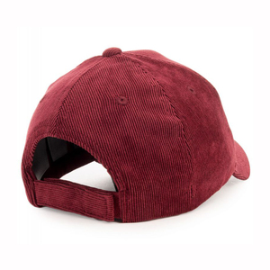 Casquette de baseball en velours côtelé <span class=keywords><strong>bordeaux</strong></span> avec logo tissé personnalisé, faible MOQ, pour femmes et filles, fermeture auto-agrippante, 6 panneaux structurés, tendance, nouveauté - Product Image 2