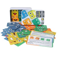 Jeu de blocs de construction en bois à visages interchangeables, puzzle de combat, cube d'association, aides pédagogiques éducatives pour enfants