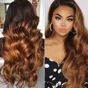 Parrucca anteriore del merletto dell'onda del corpo allentata vergine brasiliana all'ingrosso da 20 pollici 100% ombre colore 1b 30 parrucca frontale in pizzo <span class=keywords><strong>auburn</strong></span> - Product Image 3