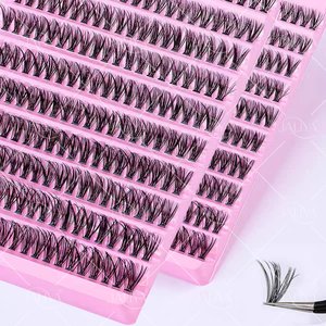 <span class=keywords><strong>Faux</strong></span> Cils Synthétiques à Greffer Segmentés – Fins, Croisés, Épais, Imperméables & Confortables avec Bande en Coton Noir - Product Image 4